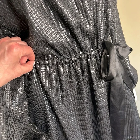 Something Navy Sequin Black Mini Dress - Picture 9 of 16